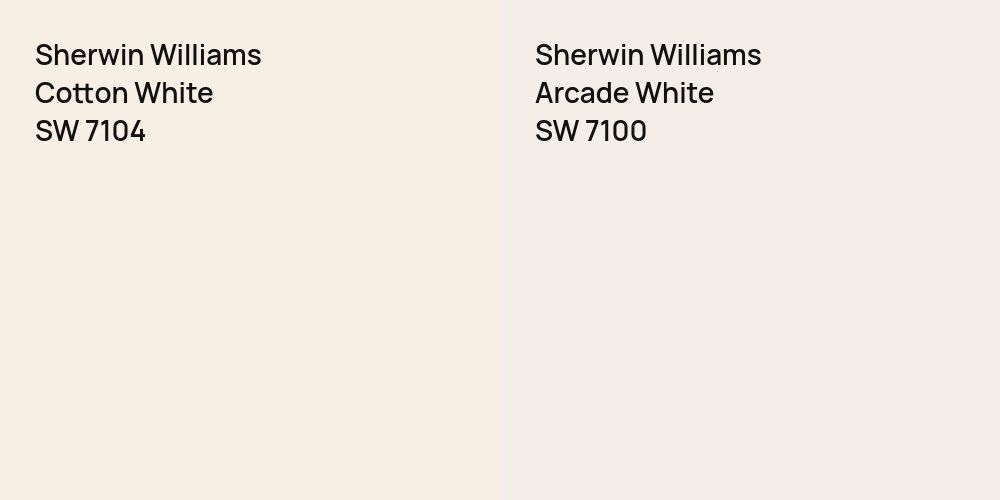 Sherwin Williams Cotton White vs. Sherwin Williams Arcade White