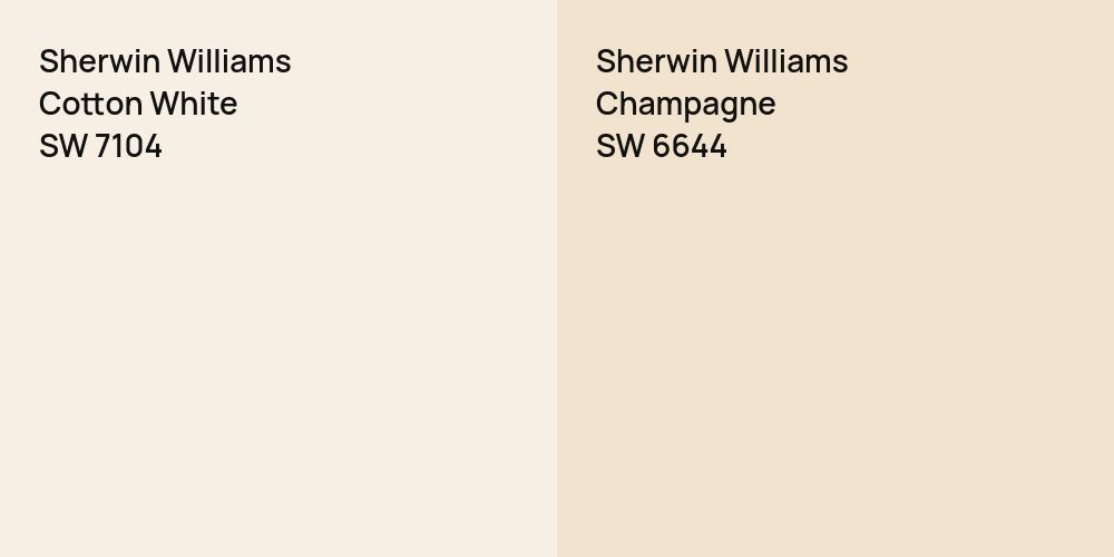 Sherwin Williams Cotton White vs. Sherwin Williams Champagne