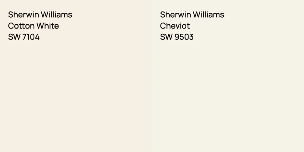 Sherwin Williams Cotton White vs. Sherwin Williams Cheviot