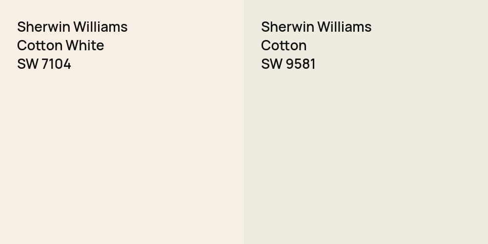 Sherwin Williams Cotton White vs. Sherwin Williams Cotton