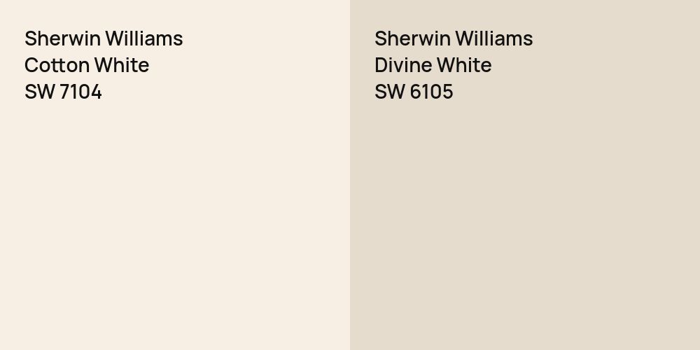 Sherwin Williams Cotton White vs. Sherwin Williams Divine White