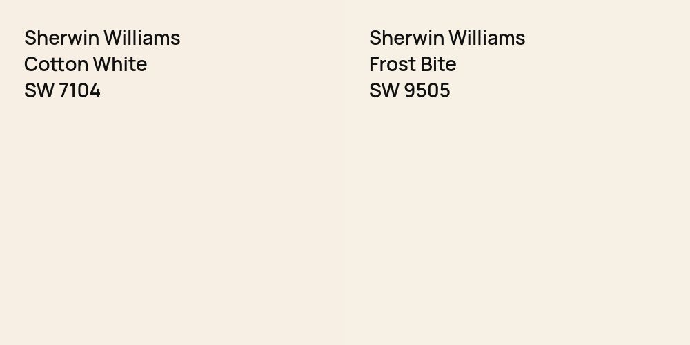 Sherwin Williams Cotton White vs. Sherwin Williams Frost Bite