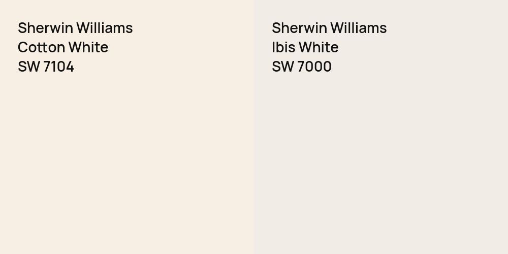 Sherwin Williams Cotton White vs. Sherwin Williams Ibis White