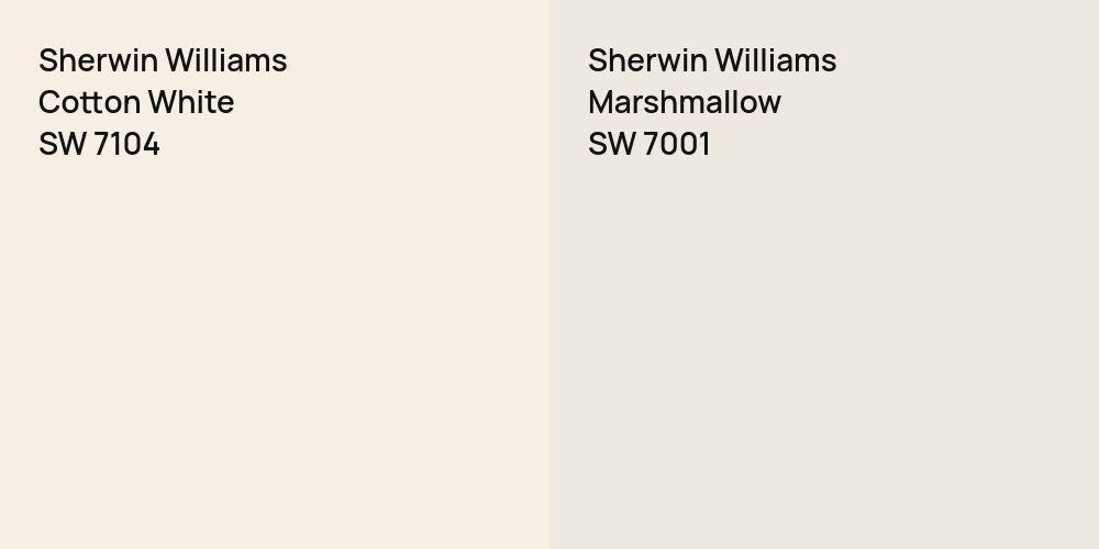 Sherwin Williams Cotton White vs. Sherwin Williams Marshmallow