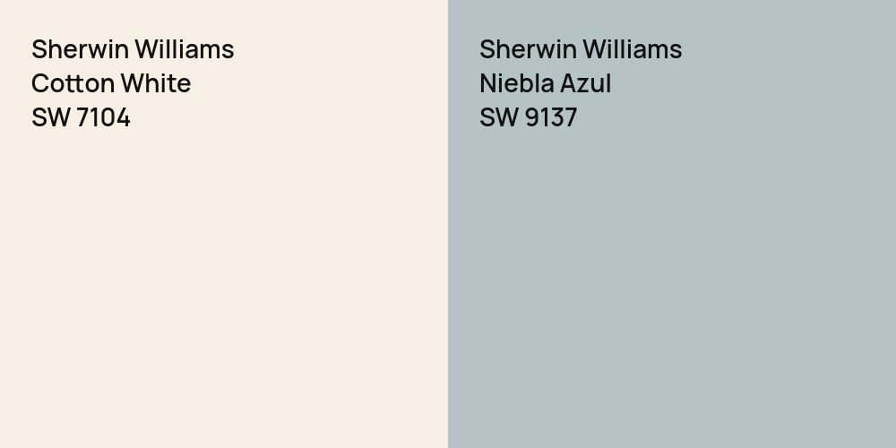 Sherwin Williams Cotton White vs. Sherwin Williams Niebla Azul