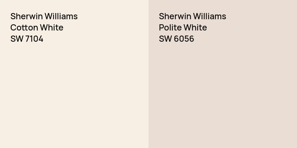 Sherwin Williams Cotton White vs. Sherwin Williams Polite White