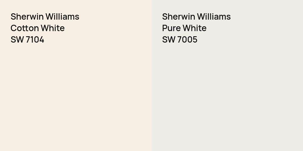 Sherwin Williams Cotton White vs. Sherwin Williams Pure White