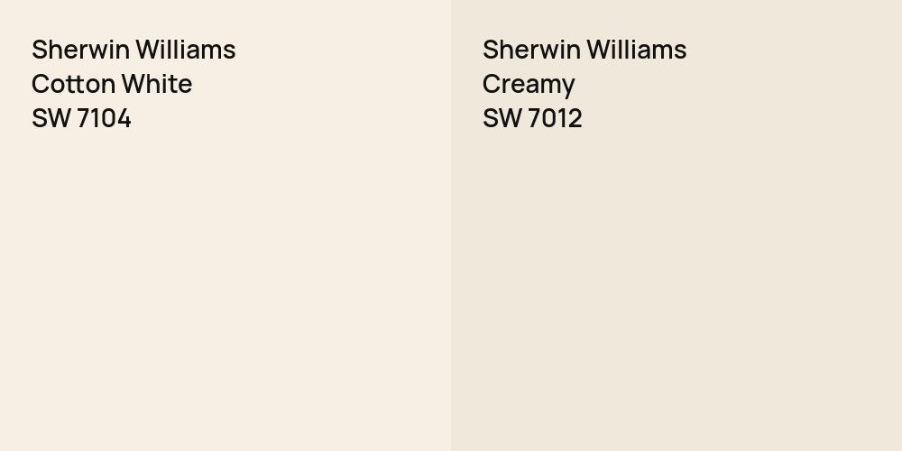 Sherwin Williams Cotton White vs. Sherwin Williams Creamy