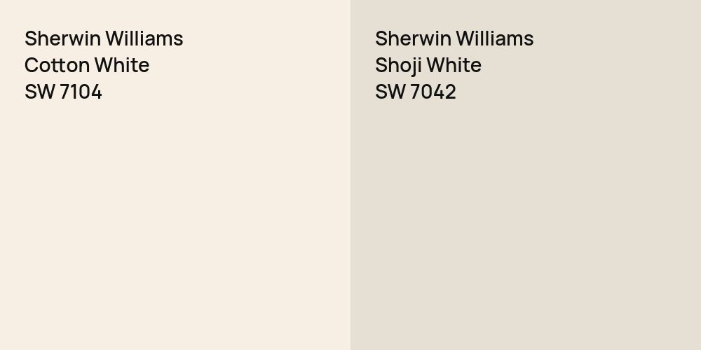 Sherwin Williams Cotton White vs. Sherwin Williams Shoji White