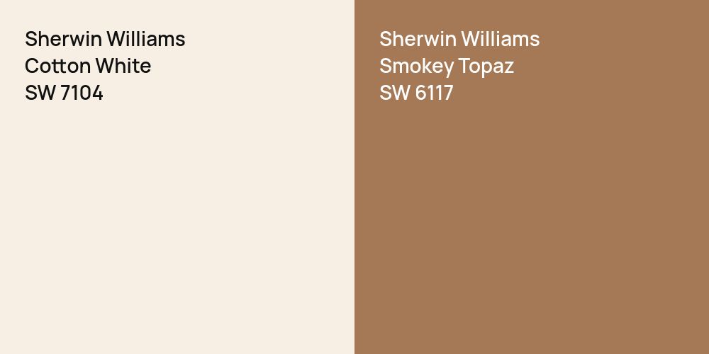 Sherwin Williams Cotton White vs. Sherwin Williams Smokey Topaz