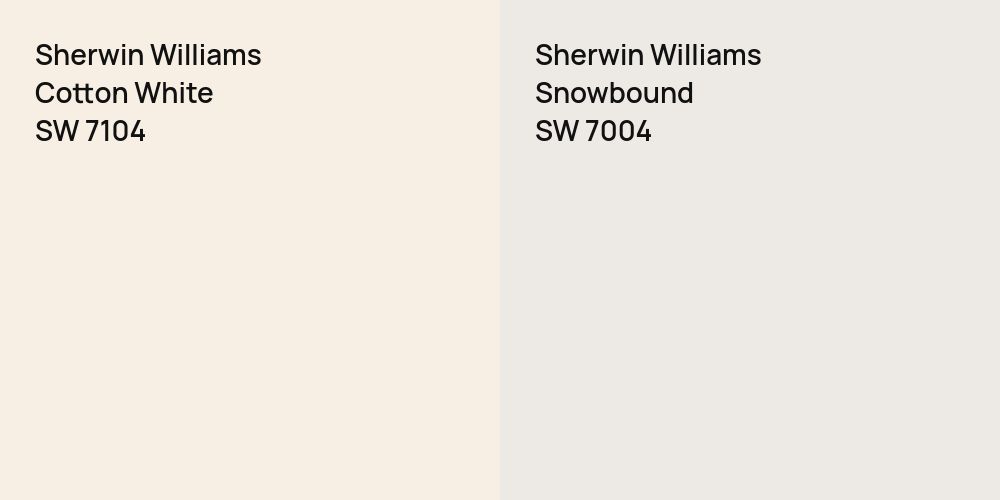 Sherwin Williams Cotton White vs. Sherwin Williams Snowbound