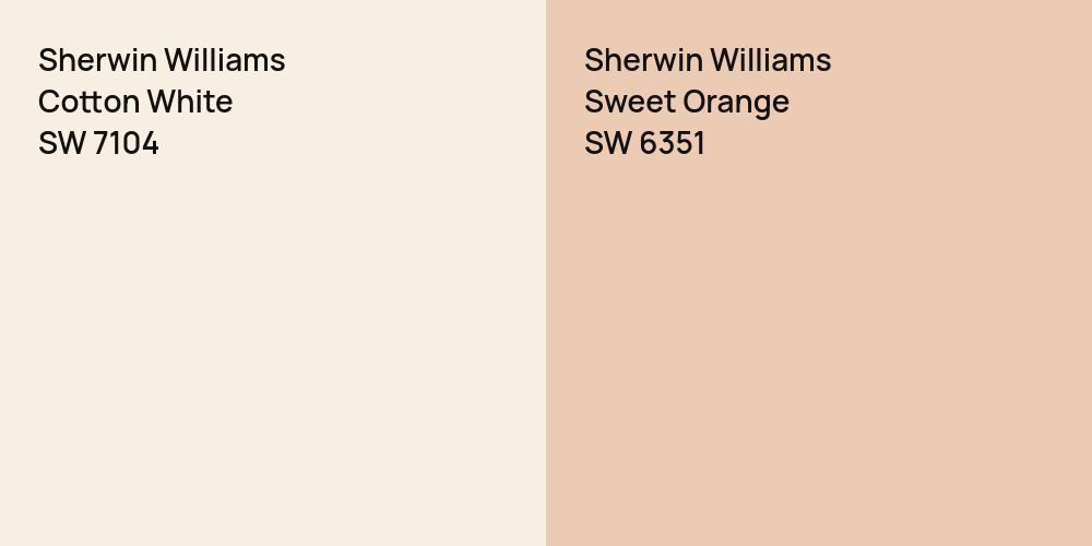 Sherwin Williams Cotton White vs. Sherwin Williams Sweet Orange