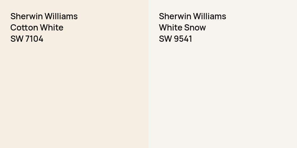 Sherwin Williams Cotton White vs. Sherwin Williams White Snow