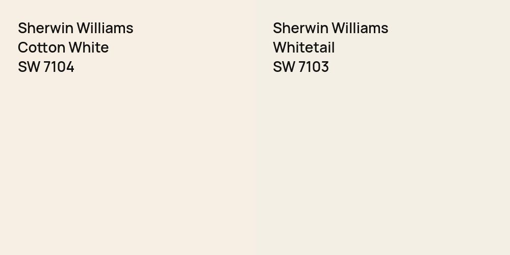 Sherwin Williams Cotton White vs. Sherwin Williams Whitetail