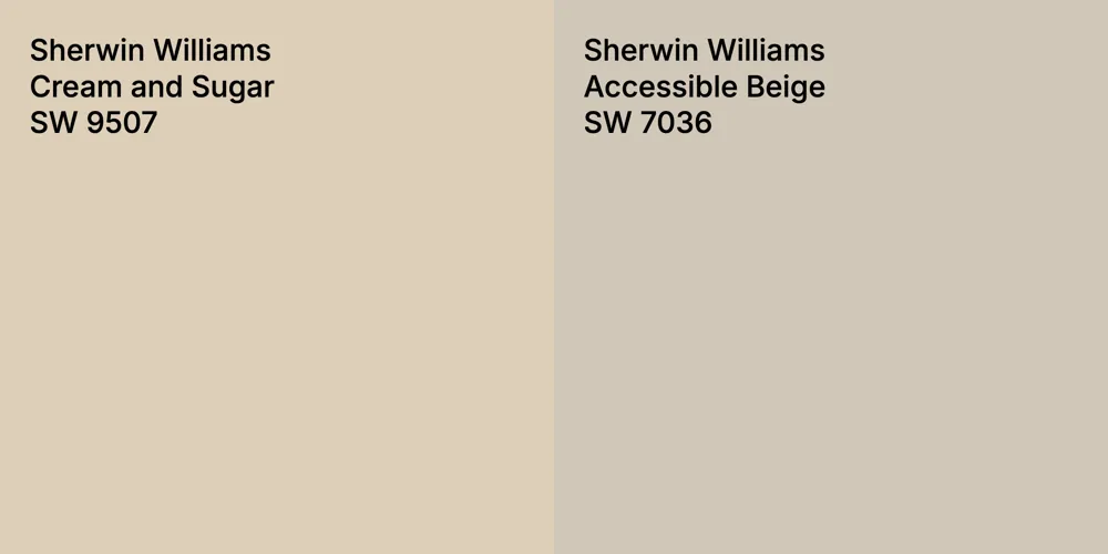 Sherwin Williams Cream and Sugar vs. Sherwin Williams Accessible Beige