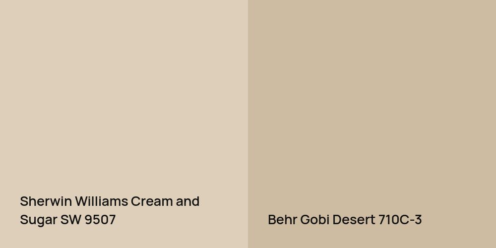 Sherwin Williams Cream and Sugar vs. Behr Gobi Desert