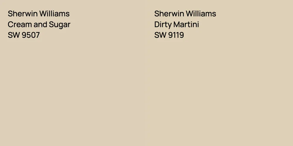 Sherwin Williams Cream and Sugar vs. Sherwin Williams Dirty Martini