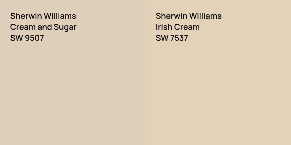 Sherwin Williams Cream and Sugar vs. Sherwin Williams Irish Cream