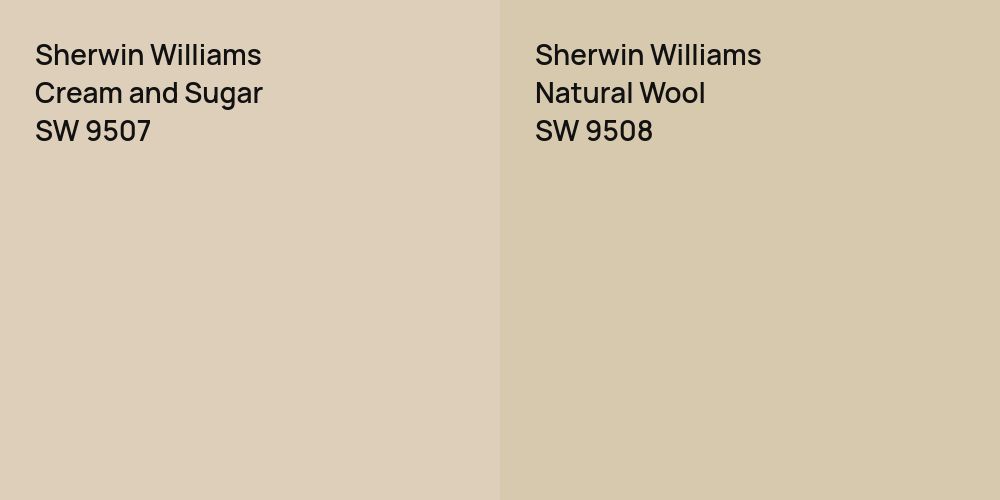 Sherwin Williams Cream and Sugar vs. Sherwin Williams Natural Wool