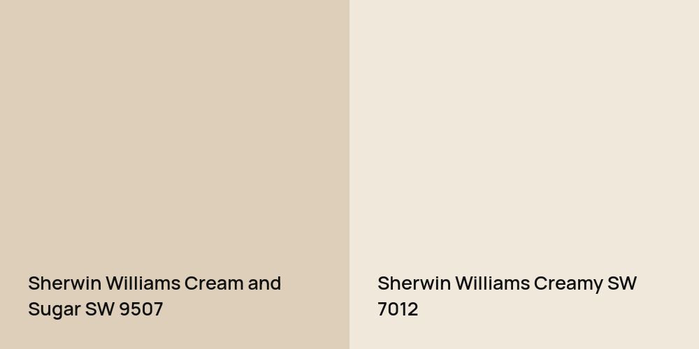 Sherwin Williams Cream and Sugar vs. Sherwin Williams Creamy