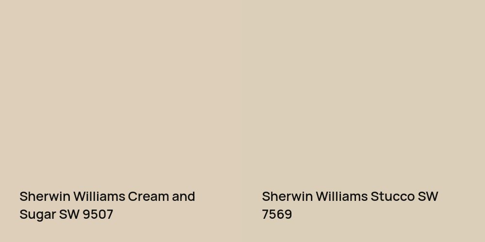 Sherwin Williams Cream and Sugar vs. Sherwin Williams Stucco