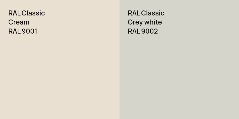 RAL Classic  Cream vs. RAL Classic  Grey white