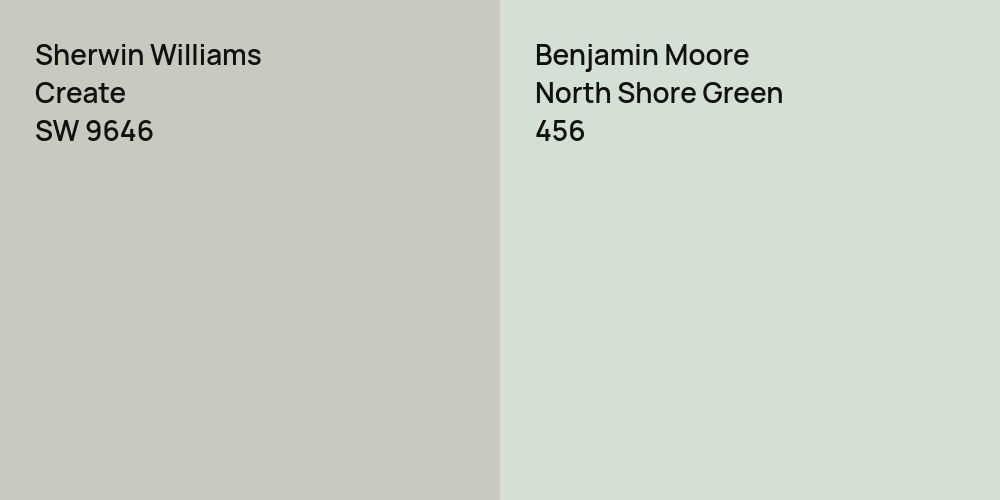 Sherwin Williams Create vs. Benjamin Moore North Shore Green