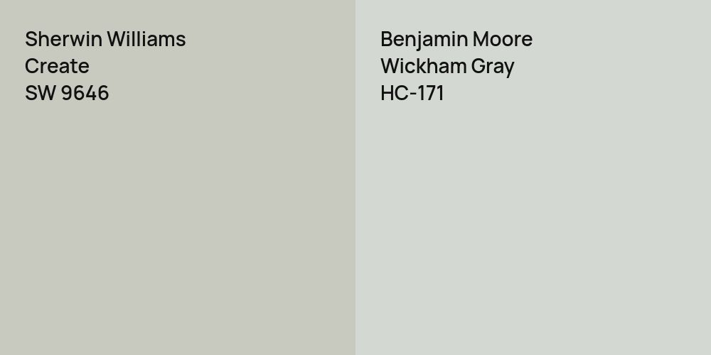 Sherwin Williams Create vs. Benjamin Moore Wickham Gray