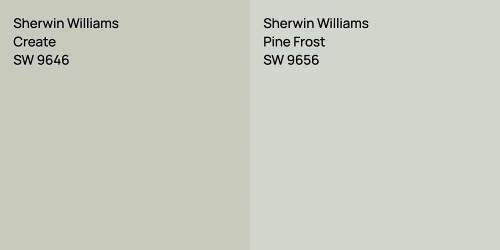 Sherwin Williams Create vs. Sherwin Williams Pine Frost