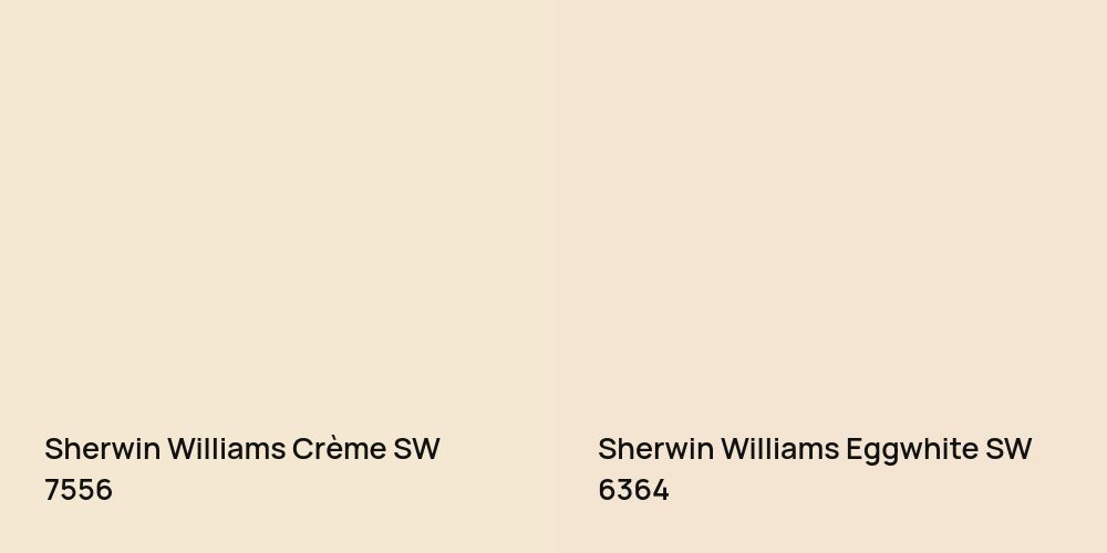 Sherwin Williams Crème vs. Sherwin Williams Eggwhite