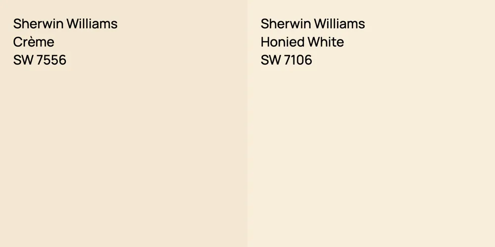 Sherwin Williams Crème vs. Sherwin Williams Honied White