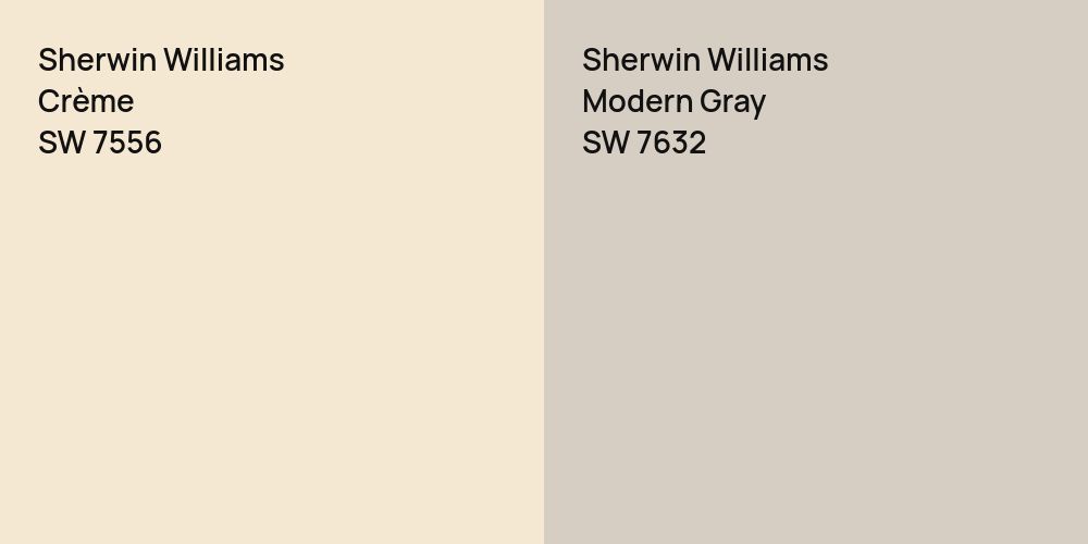 Sherwin Williams Crème vs. Sherwin Williams Modern Gray