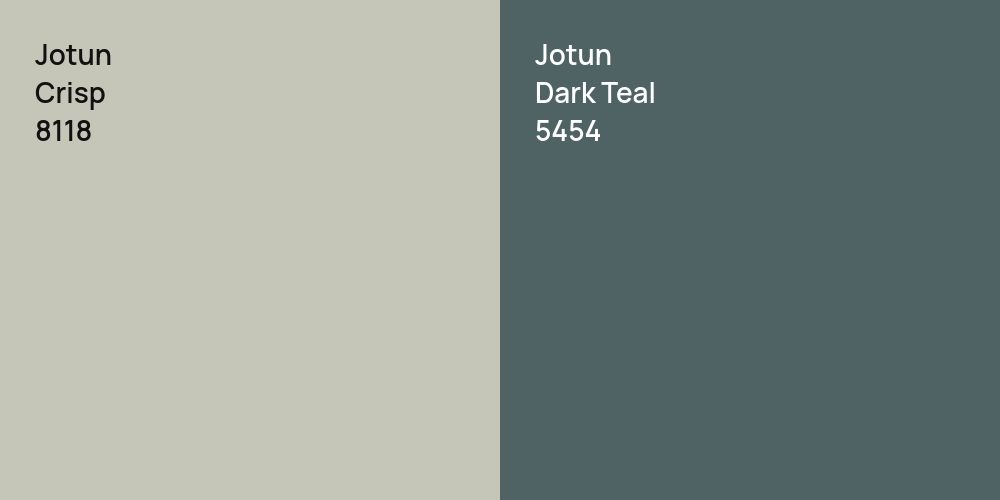 Jotun Crisp vs. Jotun Dark Teal