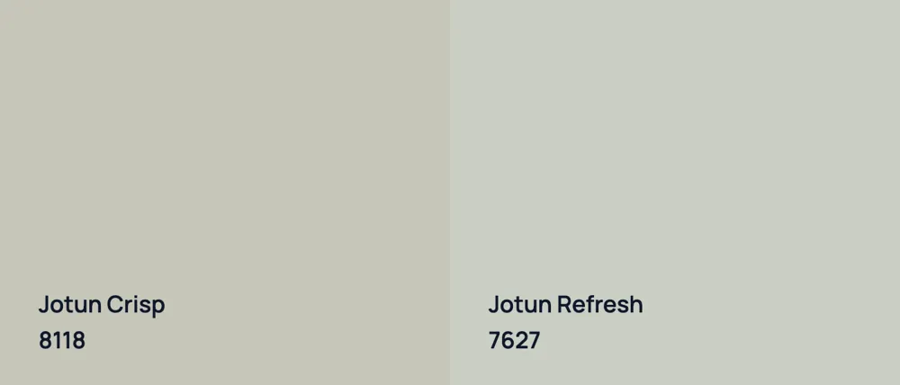 Jotun Crisp 8118 vs Jotun Refresh 7627
