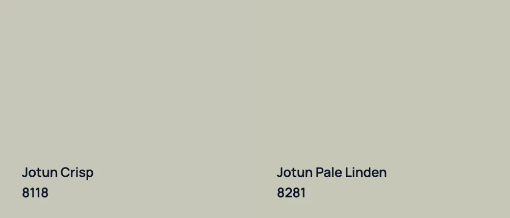 Jotun Crisp 8118 vs Jotun Pale Linden 8281