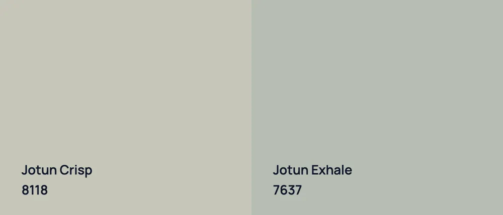 Jotun Crisp 8118 vs Jotun Exhale 7637