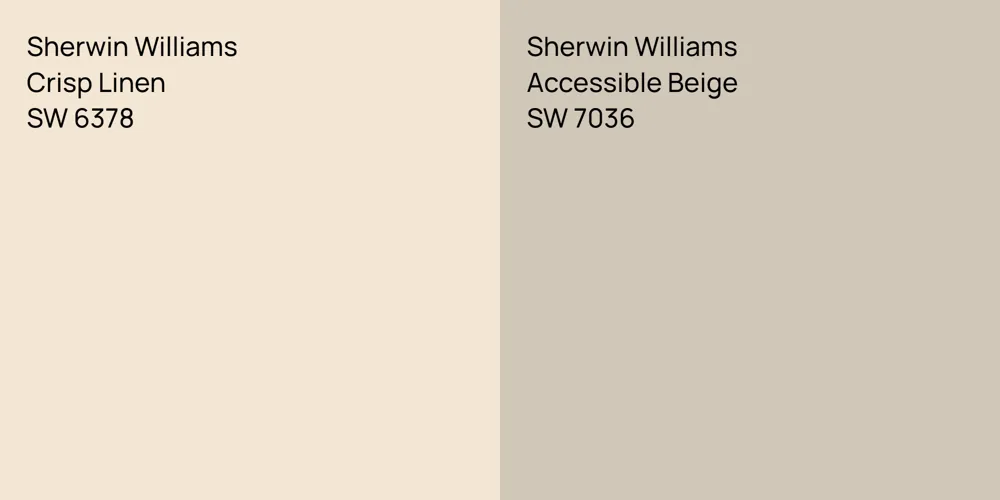 Sherwin Williams Crisp Linen vs. Sherwin Williams Accessible Beige