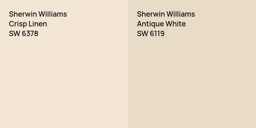 Sherwin Williams Crisp Linen vs. Sherwin Williams Antique White