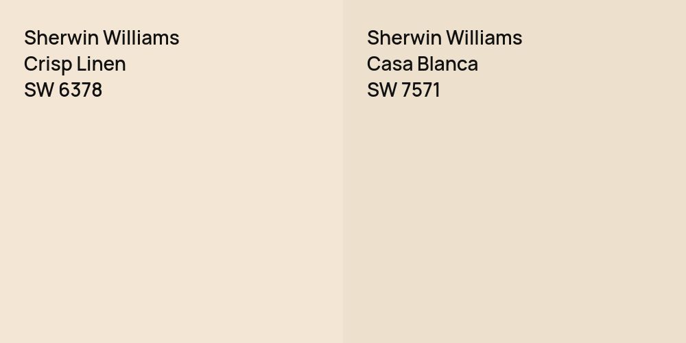 Sherwin Williams Crisp Linen vs. Sherwin Williams Casa Blanca