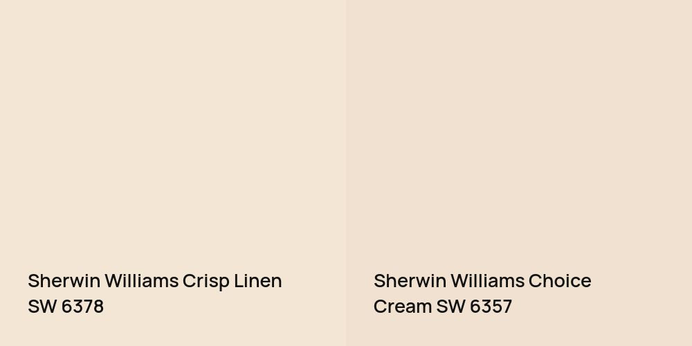 Sherwin Williams Crisp Linen vs. Sherwin Williams Choice Cream