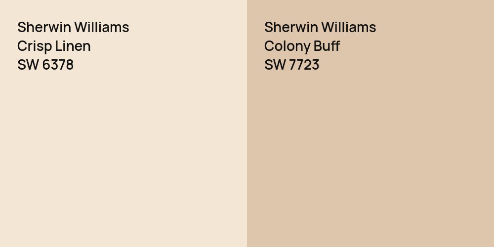 Sherwin Williams Crisp Linen vs. Sherwin Williams Colony Buff