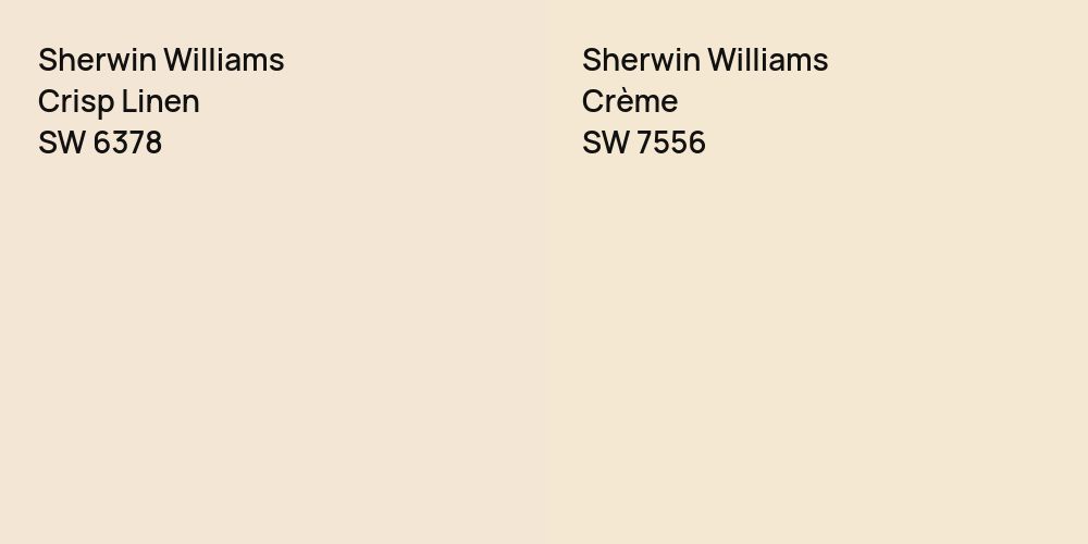 Sherwin Williams Crisp Linen vs. Sherwin Williams Crème