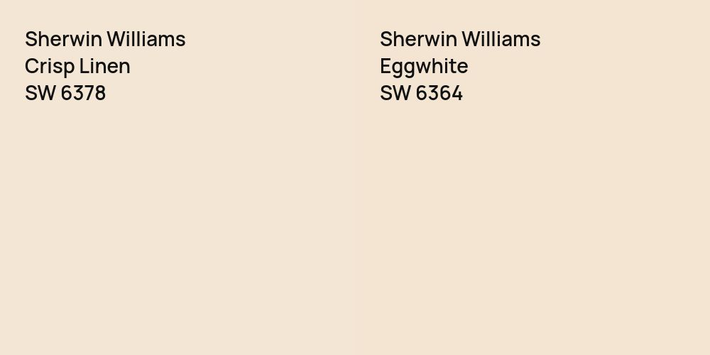 Sherwin Williams Crisp Linen vs. Sherwin Williams Eggwhite