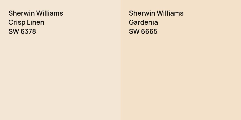 Sherwin Williams Crisp Linen vs. Sherwin Williams Gardenia