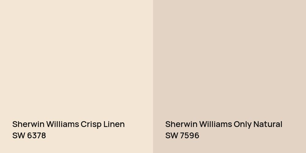 Sherwin Williams Crisp Linen vs. Sherwin Williams Only Natural