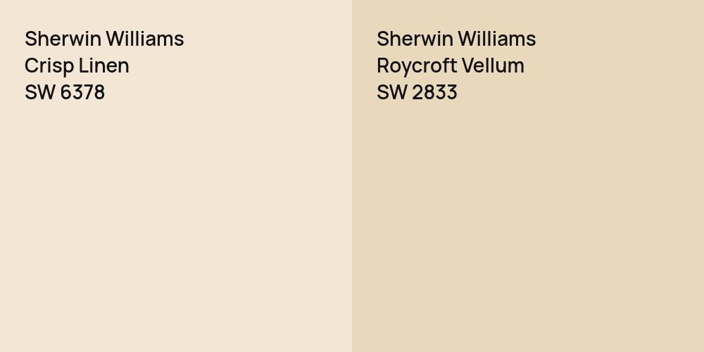 Sherwin Williams Crisp Linen vs. Sherwin Williams Roycroft Vellum