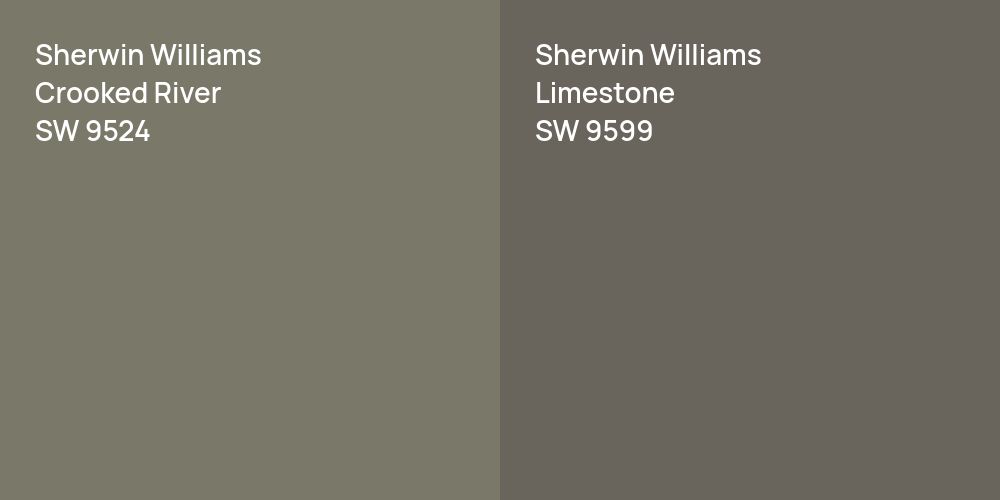 Sherwin Williams Crooked River vs. Sherwin Williams Limestone