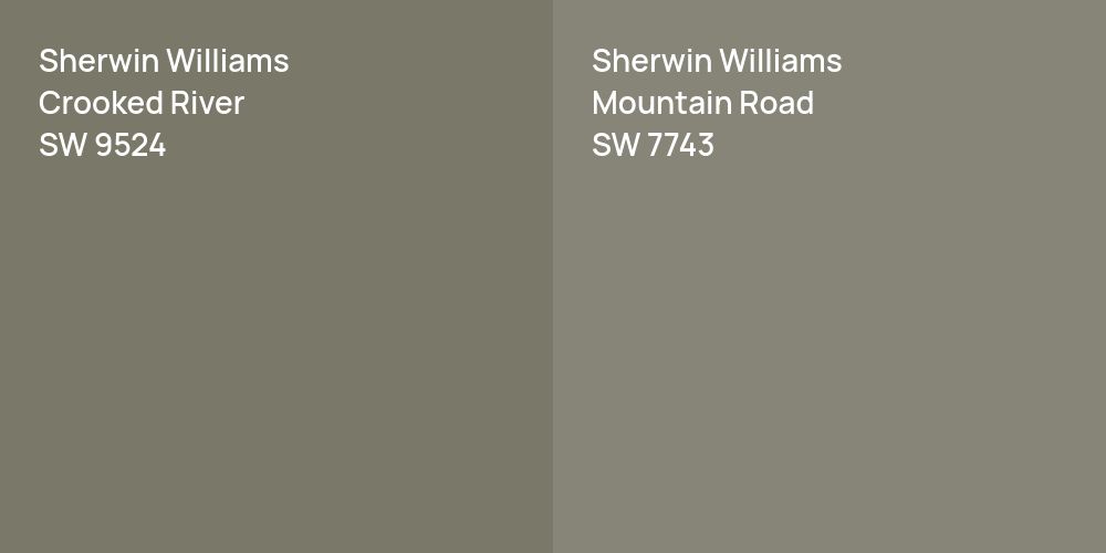 Sherwin Williams Crooked River vs. Sherwin Williams Mountain Road