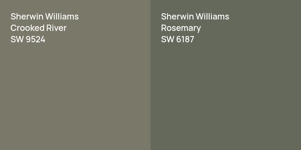 Sherwin Williams Crooked River vs. Sherwin Williams Rosemary