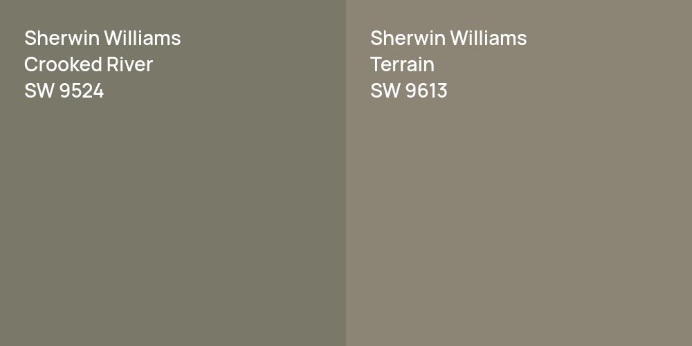 Sherwin Williams Crooked River vs. Sherwin Williams Terrain